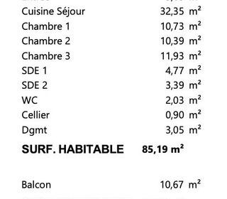  Appartement � vendre 4 pi�ces 85 m�