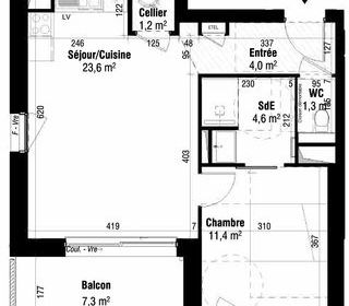  Appartement � vendre 2 pi�ces 46 m�