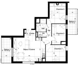  Appartement � vendre 4 pi�ces 78 m�