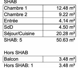  Appartement � vendre 3 pi�ces 51 m�