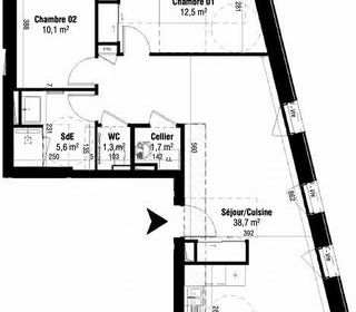  Appartement � vendre 3 pi�ces 1 m�