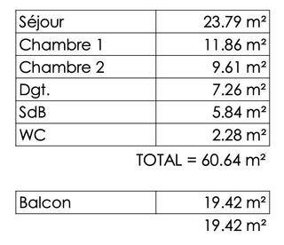  Appartement � vendre 3 pi�ces 61 m�