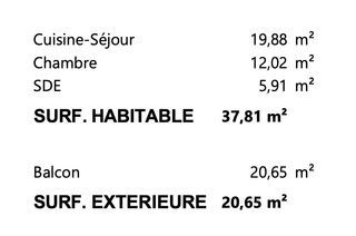  Appartement � vendre 2 pi�ces 38 m�