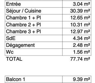  Appartement � vendre 4 pi�ces 78 m�