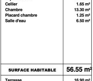  Appartement � vendre 2 pi�ces 57 m�