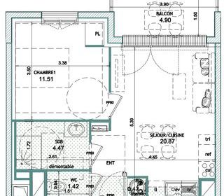  Appartement � vendre 2 pi�ces 39 m�