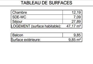  Appartement � vendre 2 pi�ces 47 m�