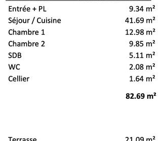 Appartement � vendre 3 pi�ces 83 m�