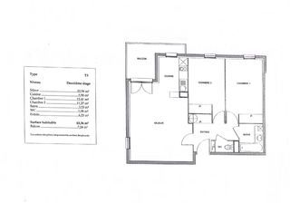  Appartement � vendre 3 pi�ces 63 m�