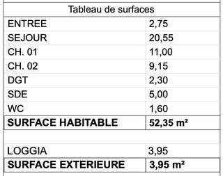  Appartement � vendre 3 pi�ces 52 m�