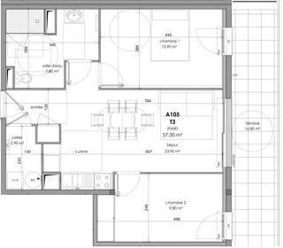  Appartement � vendre 3 pi�ces 57 m�