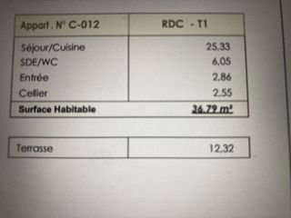  Appartement � vendre 2 pi�ces 37 m�