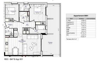  Appartement � vendre 3 pi�ces 74 m�