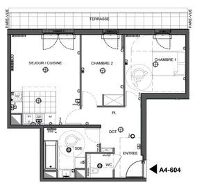  Appartement � vendre 3 pi�ces 59 m�