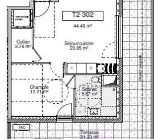  Appartement � vendre 2 pi�ces 44 m�