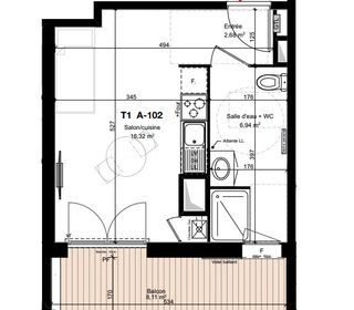  Appartement � vendre 1 pi�ce 25 m�