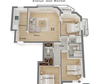  Appartement � vendre 4 pi�ces 82 m�