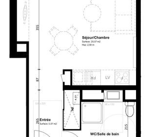  Appartement � vendre 1 pi�ce 32 m�