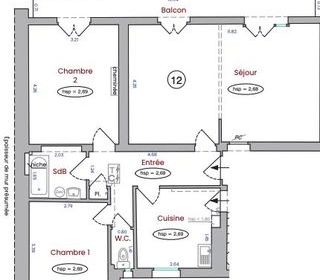  Appartement � vendre 3 pi�ces 73 m�