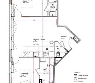  Appartement � vendre 3 pi�ces 62 m�