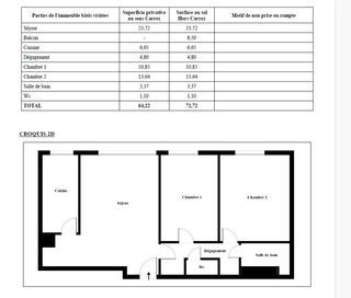  Appartement � vendre 3 pi�ces 64 m�