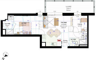  Appartement � vendre 2 pi�ces 52 m�