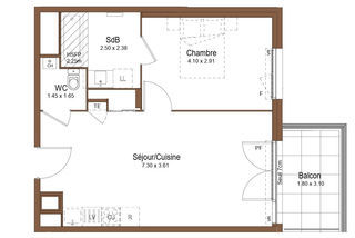  Appartement � vendre 2 pi�ces 46 m�