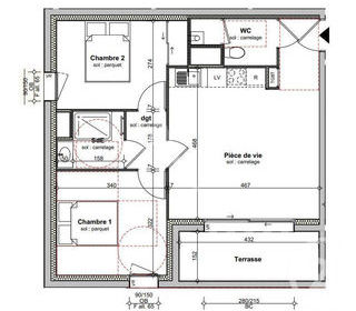  Appartement � vendre 3 pi�ces 53 m�