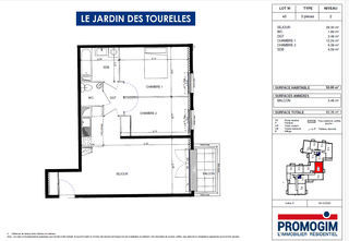  Appartement � louer 3 pi�ces 59 m�
