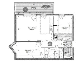  Appartement � vendre 3 pi�ces 66 m�