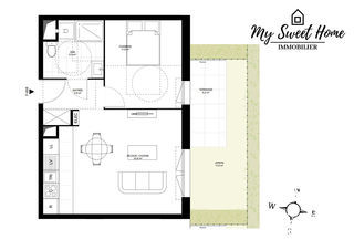  Appartement � vendre 2 pi�ces 45 m�