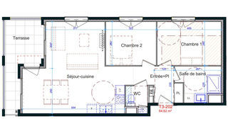  Appartement � vendre 3 pi�ces 65 m�