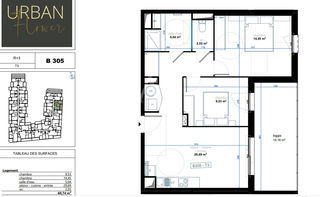  Appartement � vendre 3 pi�ces 61 m�