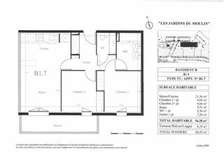  Appartement � louer 3 pi�ces 56 m�