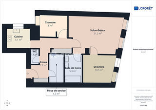  Appartement � vendre 3 pi�ces 65 m�