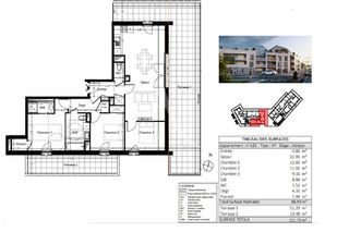  Appartement � vendre 4 pi�ces 87 m�