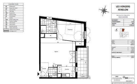   Appartement Vaujours 2 pi�ce(s) 48,36 m2 Appartement - 2 pi�ce(s) - 48 m�