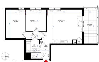  Appartement � vendre 3 pi�ces 63 m�