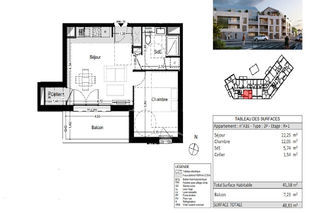  Appartement � vendre 2 pi�ces 42 m�