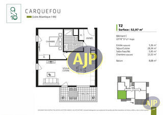  Appartement � vendre 2 pi�ces 53 m�