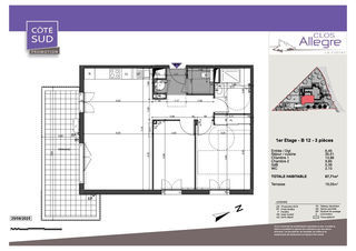  Appartement � louer 3 pi�ces 68 m�