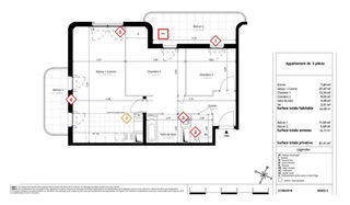  Appartement � vendre 3 pi�ces 65 m�