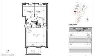  Appartement � vendre 3 pi�ces 63 m�