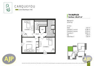  Appartement � vendre 4 pi�ces 89 m�