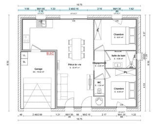  Maison � vendre 3 pi�ces 60 m�