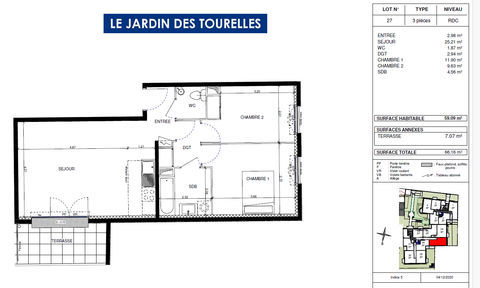   Appartement Vaujours 3 pi�ce(s) 59,09 m2 Appartement - 3 pi�ce(s) - 59 m�