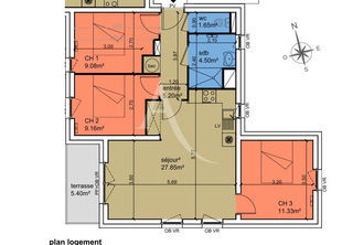  Appartement � vendre 4 pi�ces 69 m�