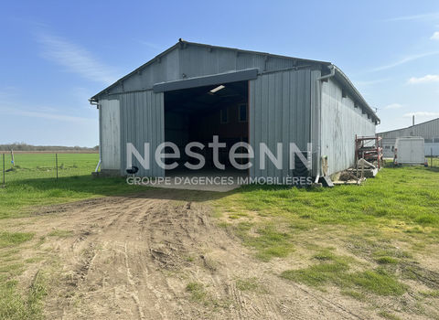 B&acirc;timent 300 m&sup2;, sur 1200 m&sup2; terrain, id&eacute;al stockage. 108150 56220 Caden