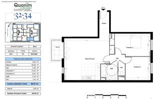  Appartement � vendre 3 pi�ces 66 m�