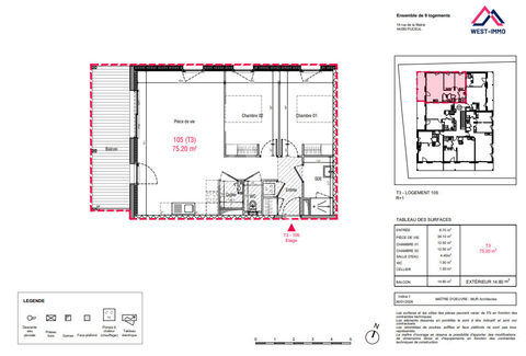   �LOT MARGUERITE, Vivre l'�quilibre parfait entre nature et proximit� Appartement - 3 pi�ce(s) - 75 m�